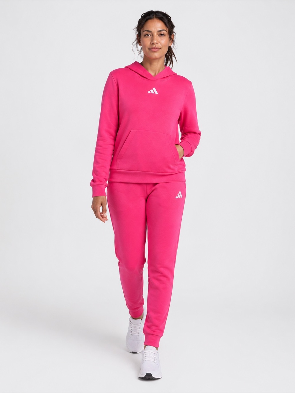 adidas 2 Piece Long Sleeve Fleece Pullover & Jogger Set
